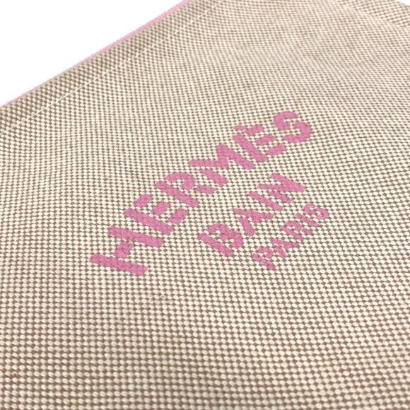 HERMES logo Yachting Makeup pouch clutch bag multi-purpose Pouch pink/Beige - Picture 8 of 16